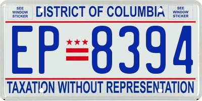 DC license plate EP8394