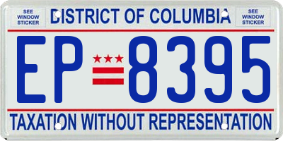 DC license plate EP8395