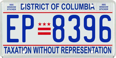 DC license plate EP8396