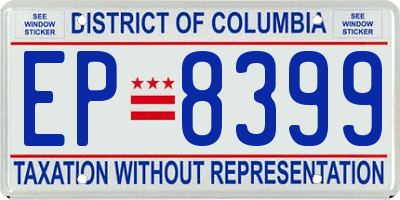 DC license plate EP8399
