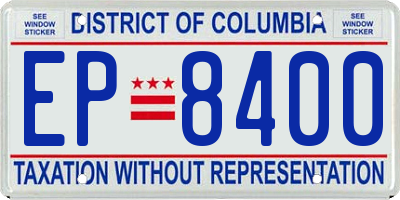 DC license plate EP8400