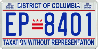 DC license plate EP8401