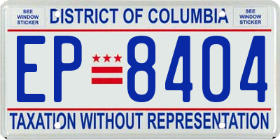 DC license plate EP8404