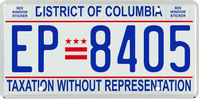 DC license plate EP8405
