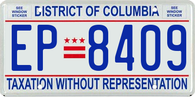 DC license plate EP8409