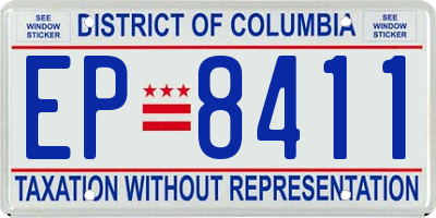 DC license plate EP8411