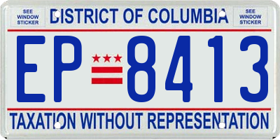 DC license plate EP8413