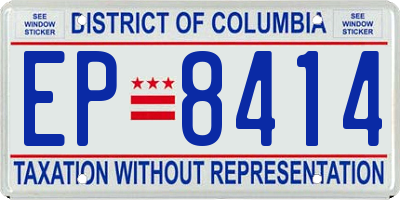 DC license plate EP8414
