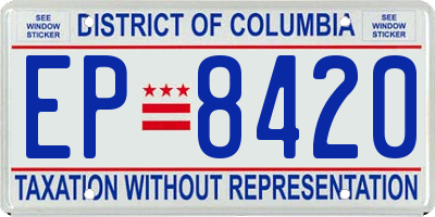 DC license plate EP8420