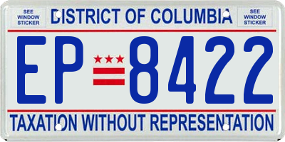 DC license plate EP8422