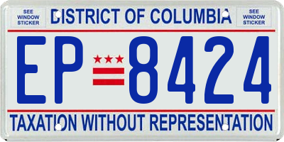 DC license plate EP8424