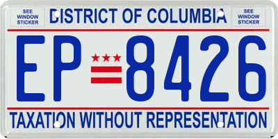 DC license plate EP8426