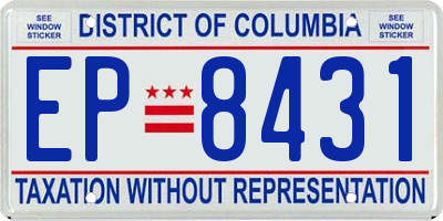 DC license plate EP8431