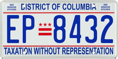 DC license plate EP8432