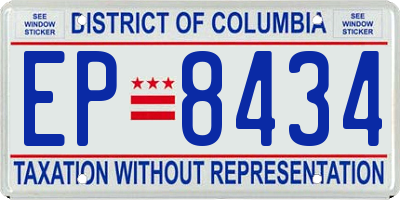 DC license plate EP8434