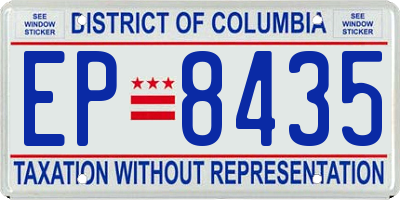 DC license plate EP8435
