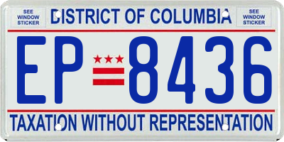 DC license plate EP8436