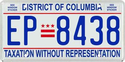 DC license plate EP8438