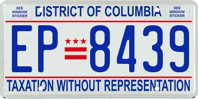 DC license plate EP8439