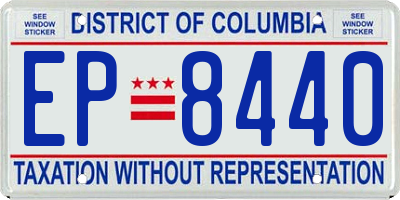 DC license plate EP8440