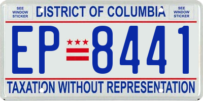 DC license plate EP8441