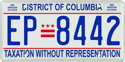 DC license plate EP8442