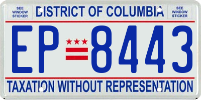 DC license plate EP8443