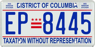 DC license plate EP8445