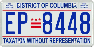 DC license plate EP8448