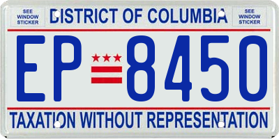 DC license plate EP8450