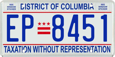DC license plate EP8451