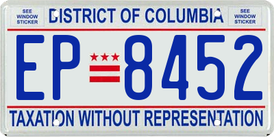 DC license plate EP8452