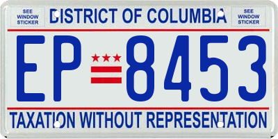DC license plate EP8453