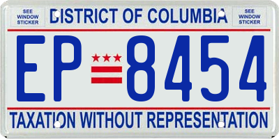 DC license plate EP8454