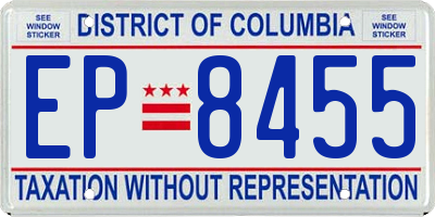 DC license plate EP8455