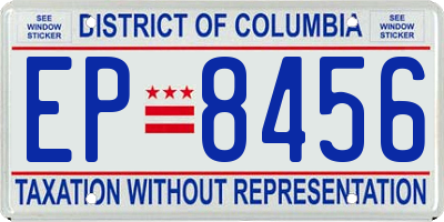 DC license plate EP8456