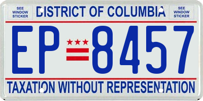 DC license plate EP8457