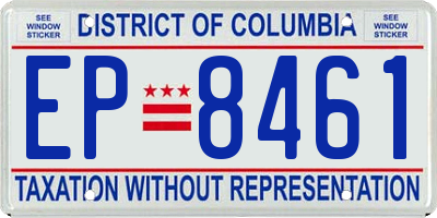 DC license plate EP8461