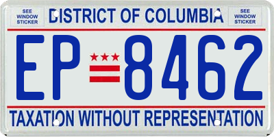 DC license plate EP8462