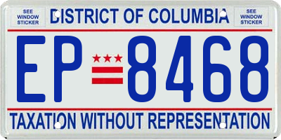DC license plate EP8468