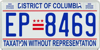 DC license plate EP8469