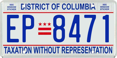 DC license plate EP8471