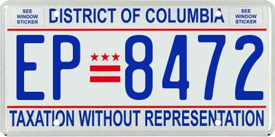 DC license plate EP8472