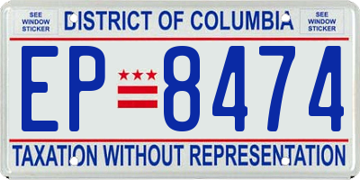 DC license plate EP8474
