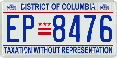 DC license plate EP8476