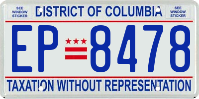 DC license plate EP8478