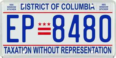 DC license plate EP8480