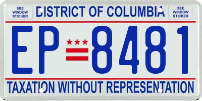 DC license plate EP8481