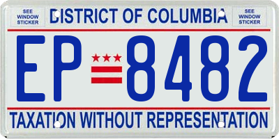 DC license plate EP8482