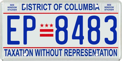 DC license plate EP8483